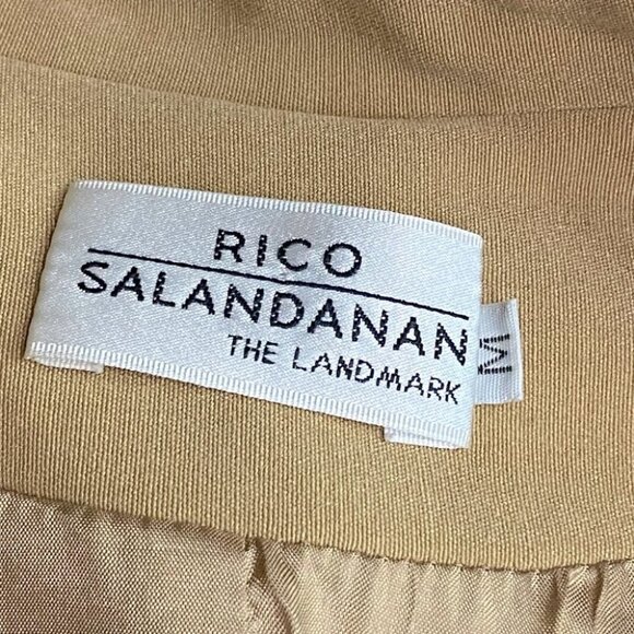 Vintage Rico Salandanan Tan Long Blazer Light Jacket M - Picture 6 of 14